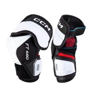 CCM FT 680 Protective Elbow Guards - Black, White, Red